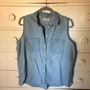 Madewell sleeveless chambray top